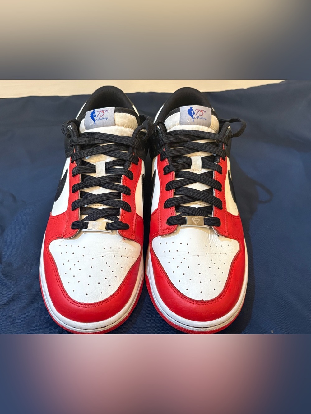 GENTLY WORN Chicago Bulls Themed Men’s Nike Dunk Low EMB "NBA 75th Anniversary"